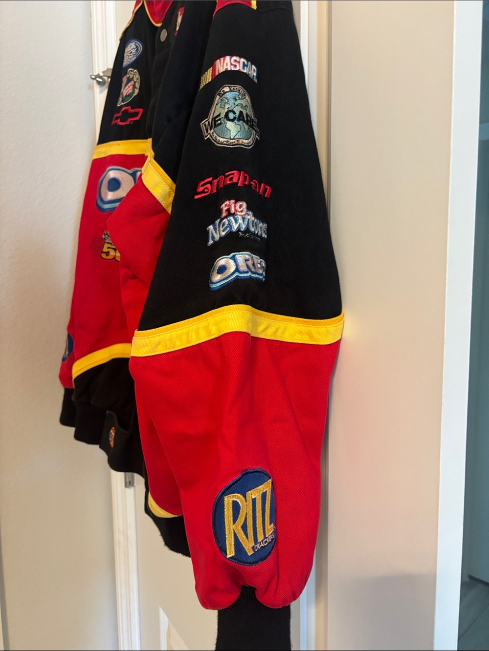 Jeff Hamilton Snap Racing-Style Performance Jacket - Red, Black, Yellow - Picture 2 of 6